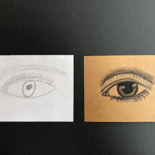Augen gezeichnet